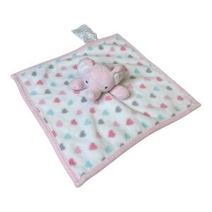 Elephant Plush Lovey Security Baby Blanket Pink Hearts SL Fashion Homes